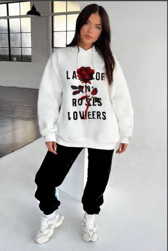 Red Rose Graphic Hoodie