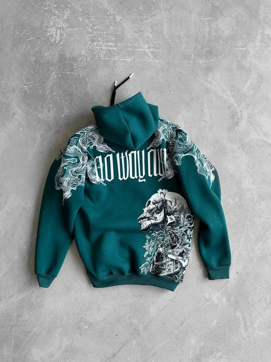 "No Way Out" Skull Graphic Hoodie