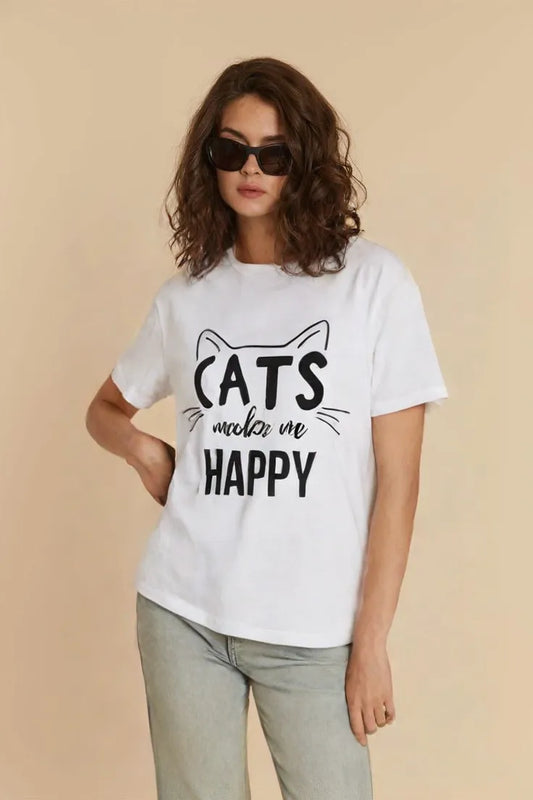Cats Make Me Happy T-Shirt