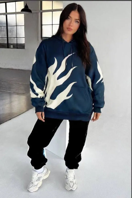 Blue Flame Graphic Hoodie