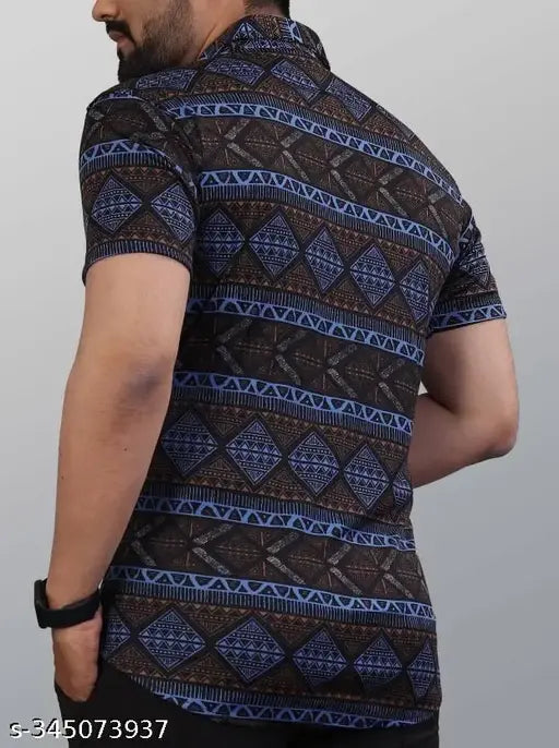 Men’s Tribal Print Stretchable Casual Shirt.